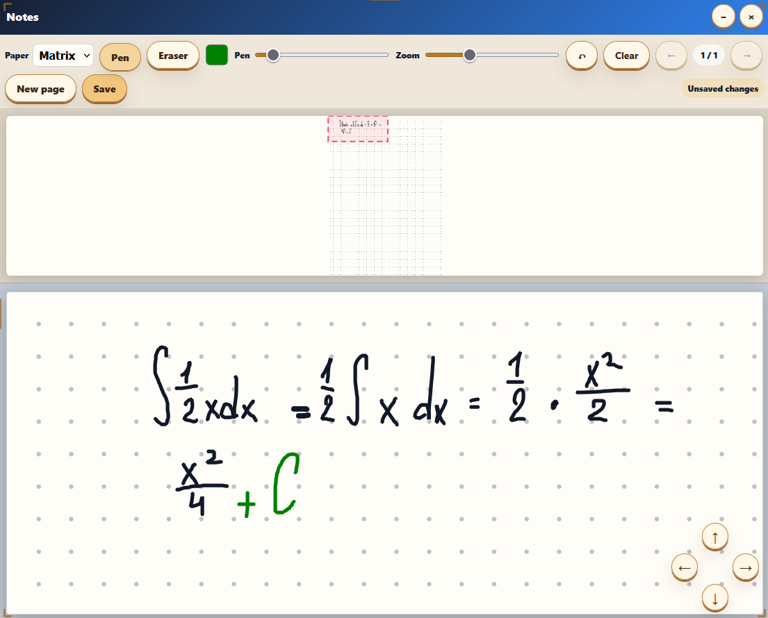 Notes workspace for solving and reasoning