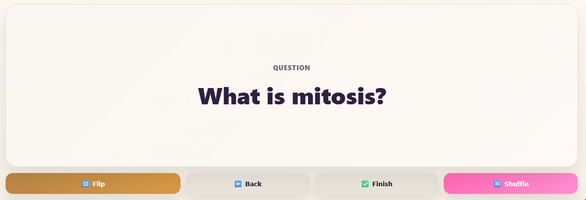 Standard flashcards spaced practice